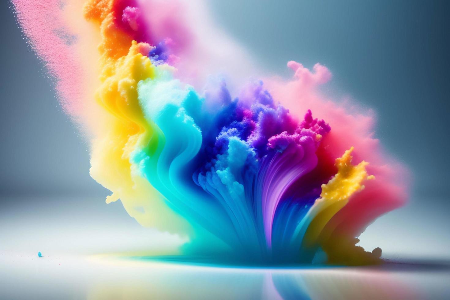 Colorful rainbow color powder splash background Ai genareted photo