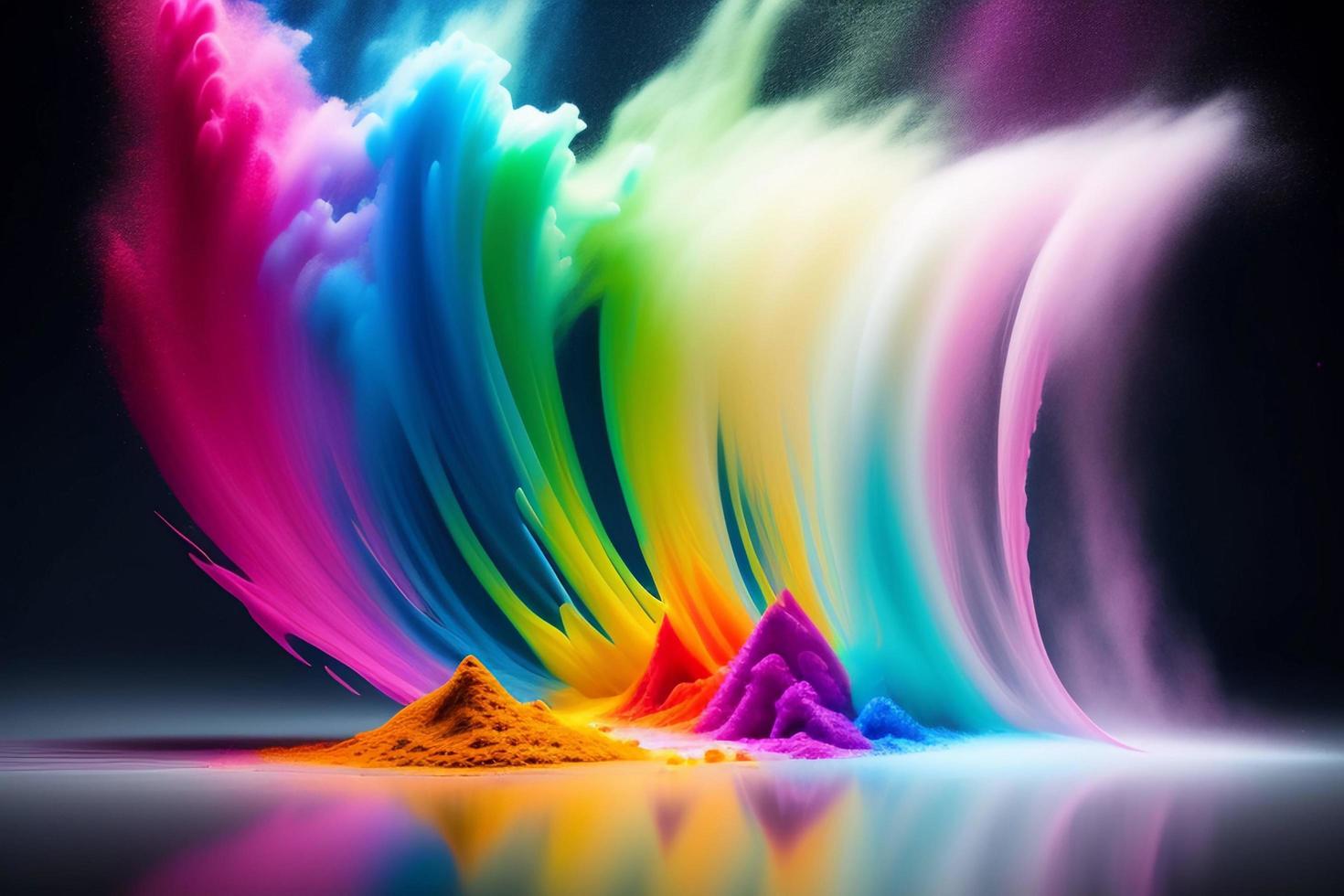 Colorful rainbow color powder splash background Ai genareted photo