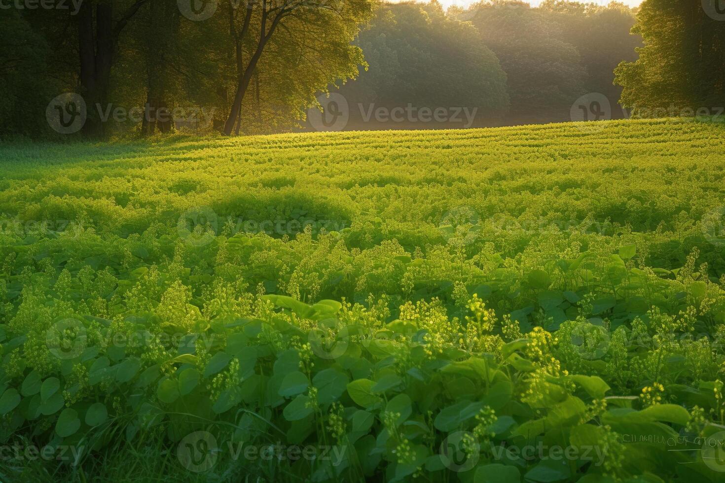 Pea field in the morning sun. Farming with natural ecological vegetables. . photo