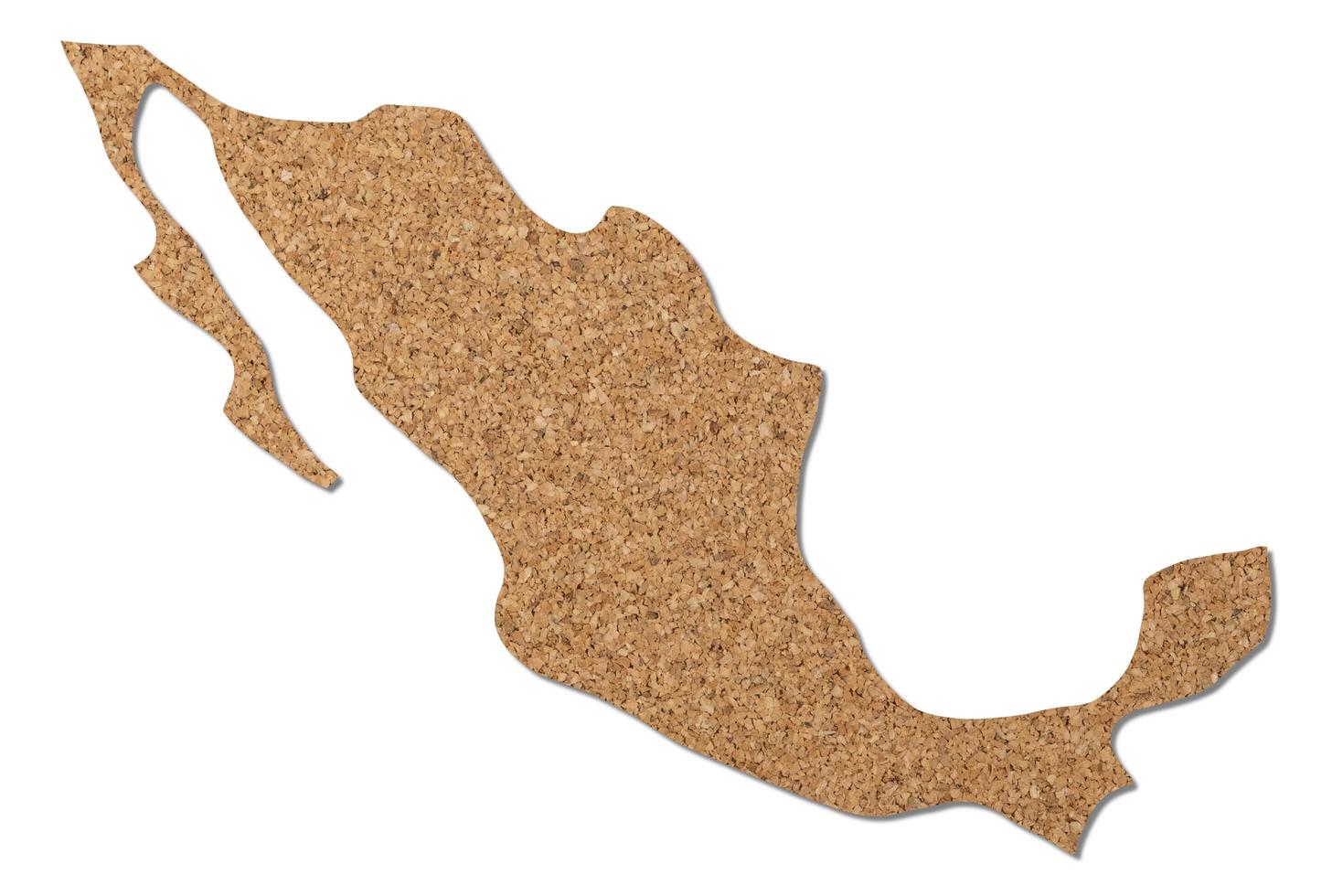 Mexico map cork wood texture. photo