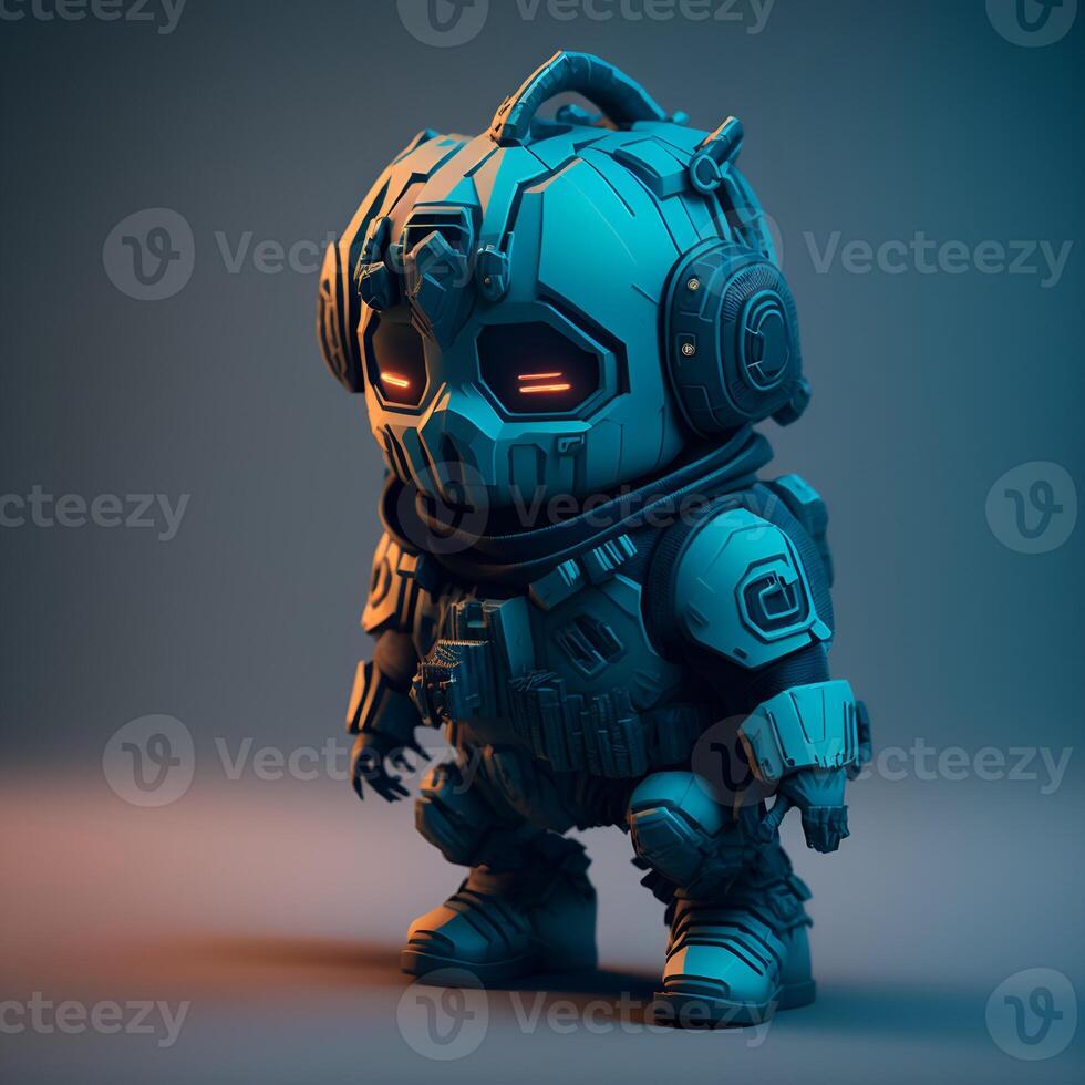 Mini Cute Pumpkin Cyan and WhiteRobotic Content photo