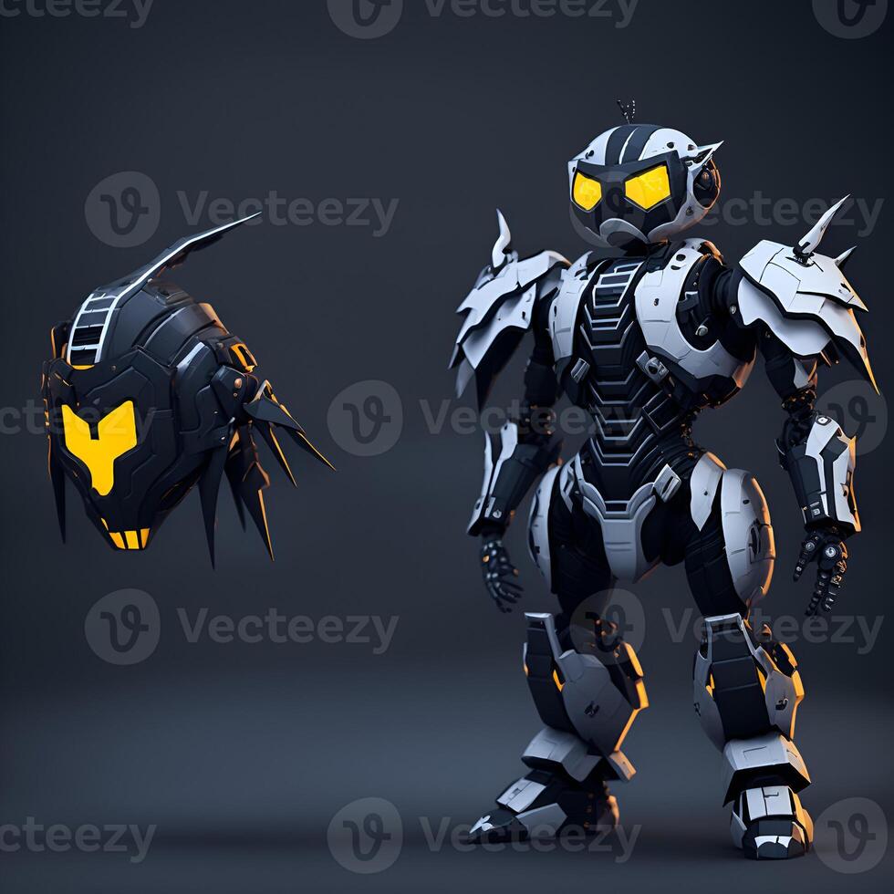 japanese animated pumpkin sheriff white and black robo Content photo