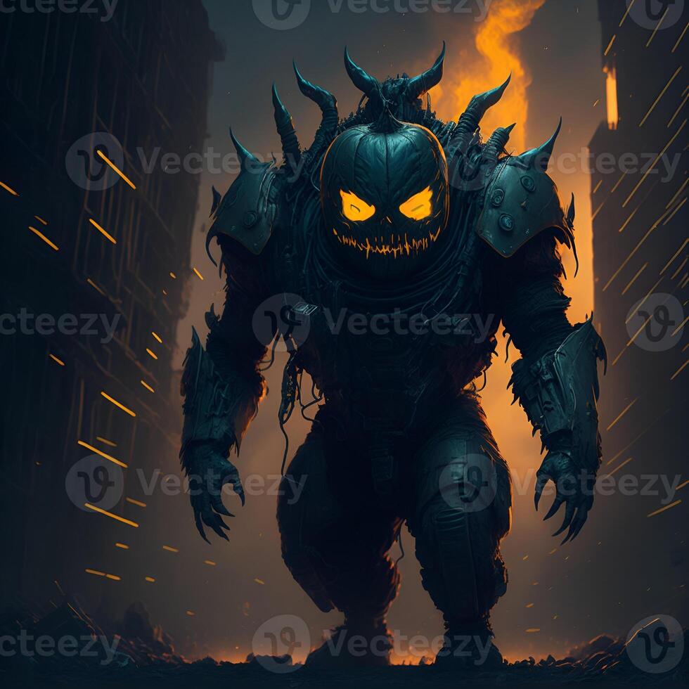 Dirty Cyberpunk Pumpkin Monster Content photo