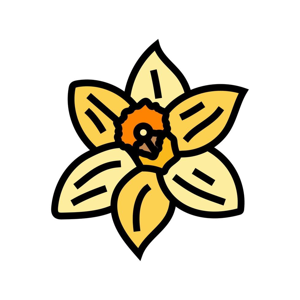 daffodil flower spring color icon vector illustration