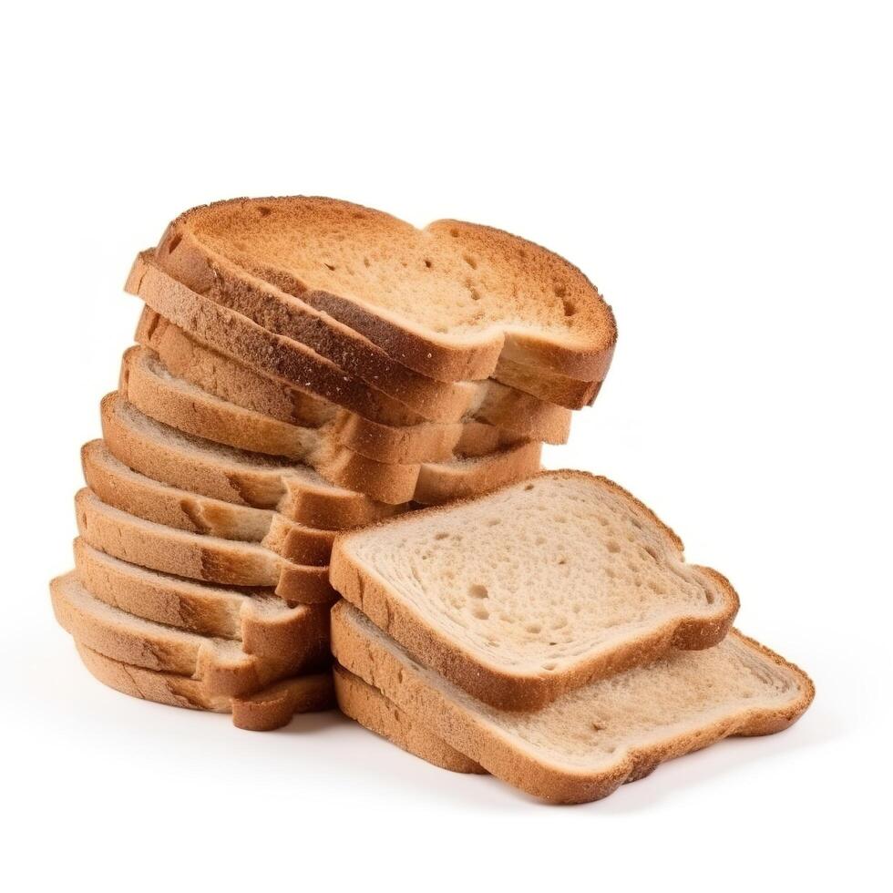 Slices of Bread Food Isolated Image for Mock Up Illustration Still Image White Background with photo