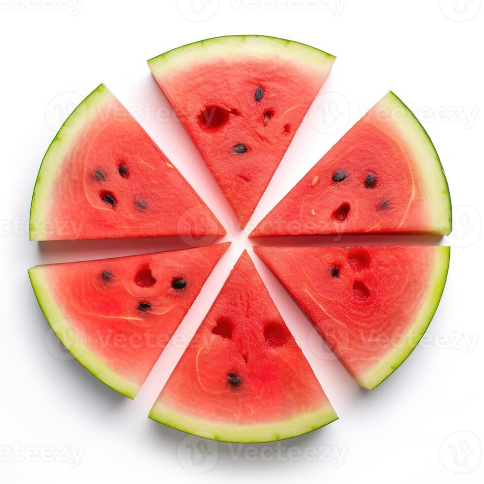Slices of Watermelon Fruit Isolated Image for Mock Up Illustration Still Image White Background with photo