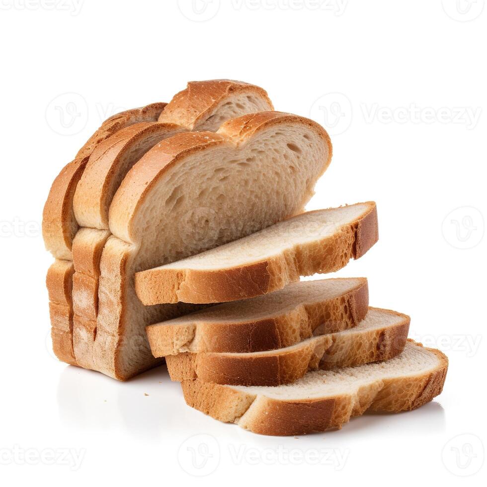 Slices of Bread Food Isolated Image for Mock Up Illustration Still Image White Background with photo