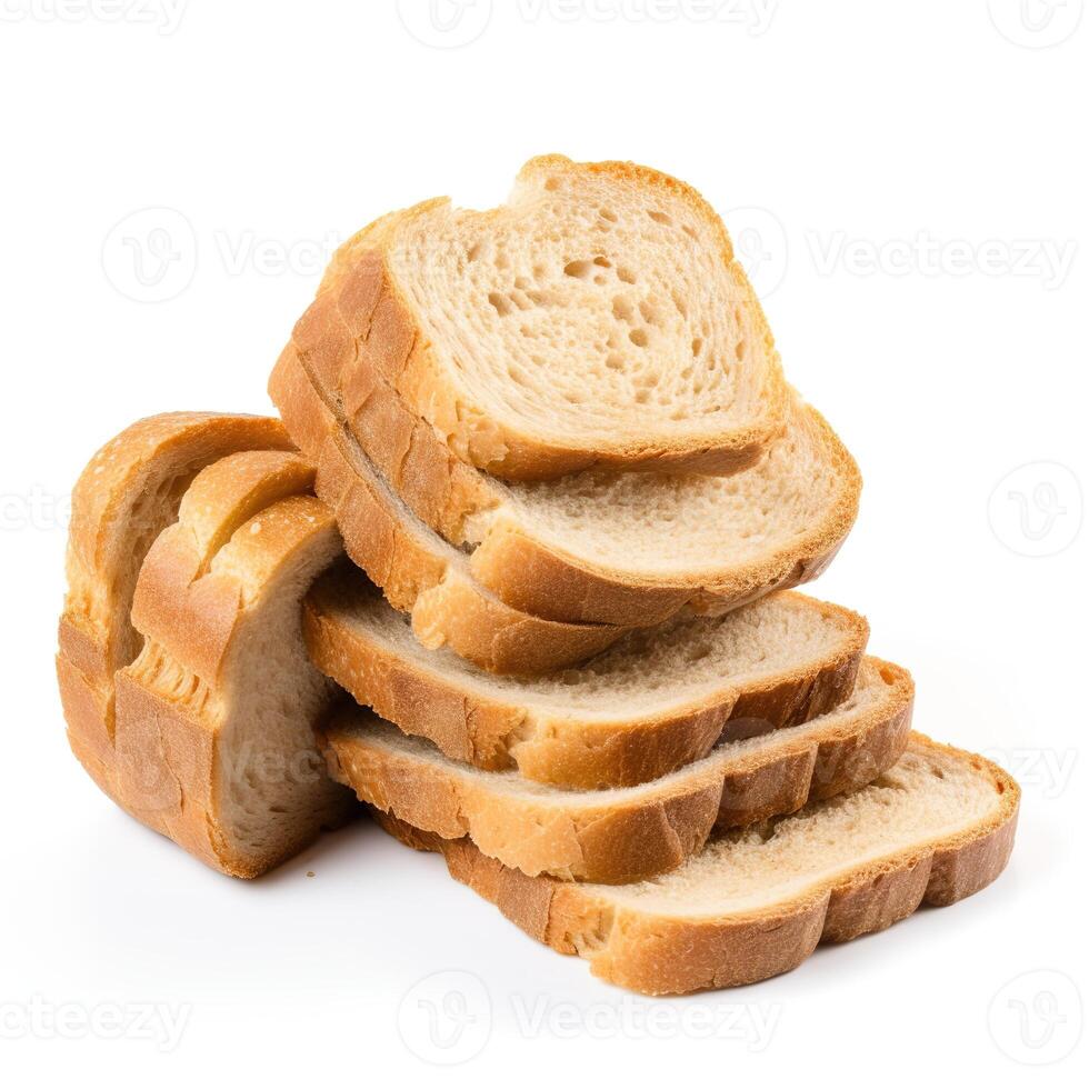 Slices of Bread Food Isolated Image for Mock Up Illustration Still Image White Background with photo