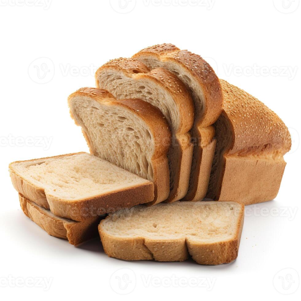 Slices of Bread Food Isolated Image for Mock Up Illustration Still Image White Background with photo