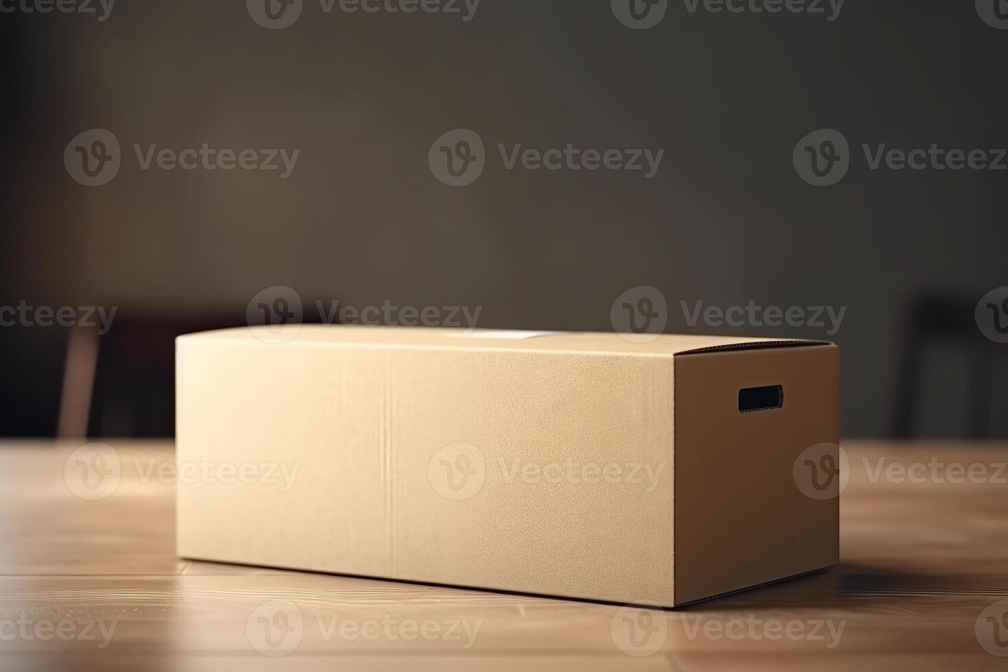Blank Cardboard Box for Mockup Illustration with photo