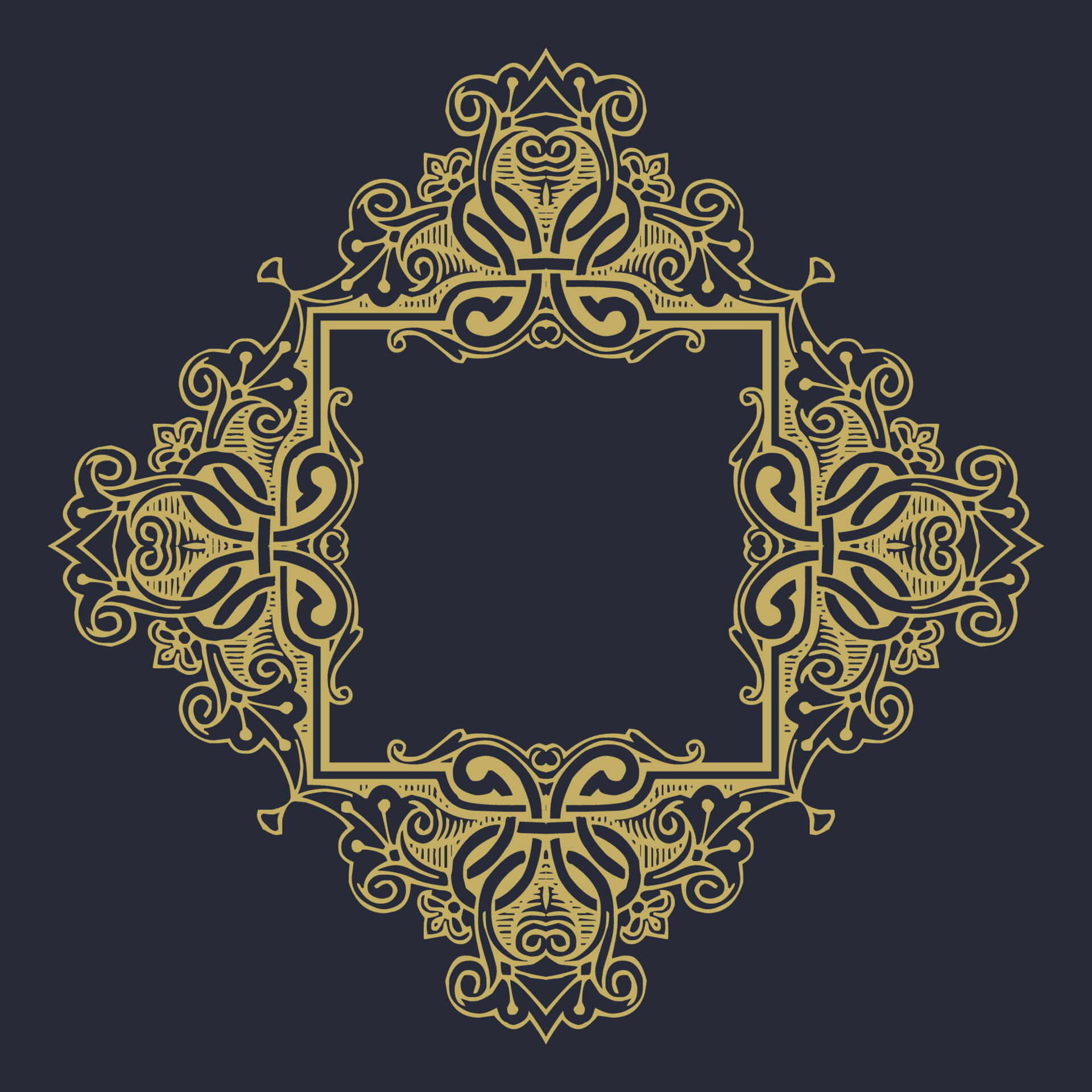 Gold frame on a black background 22817075 Vector Art at Vecteezy