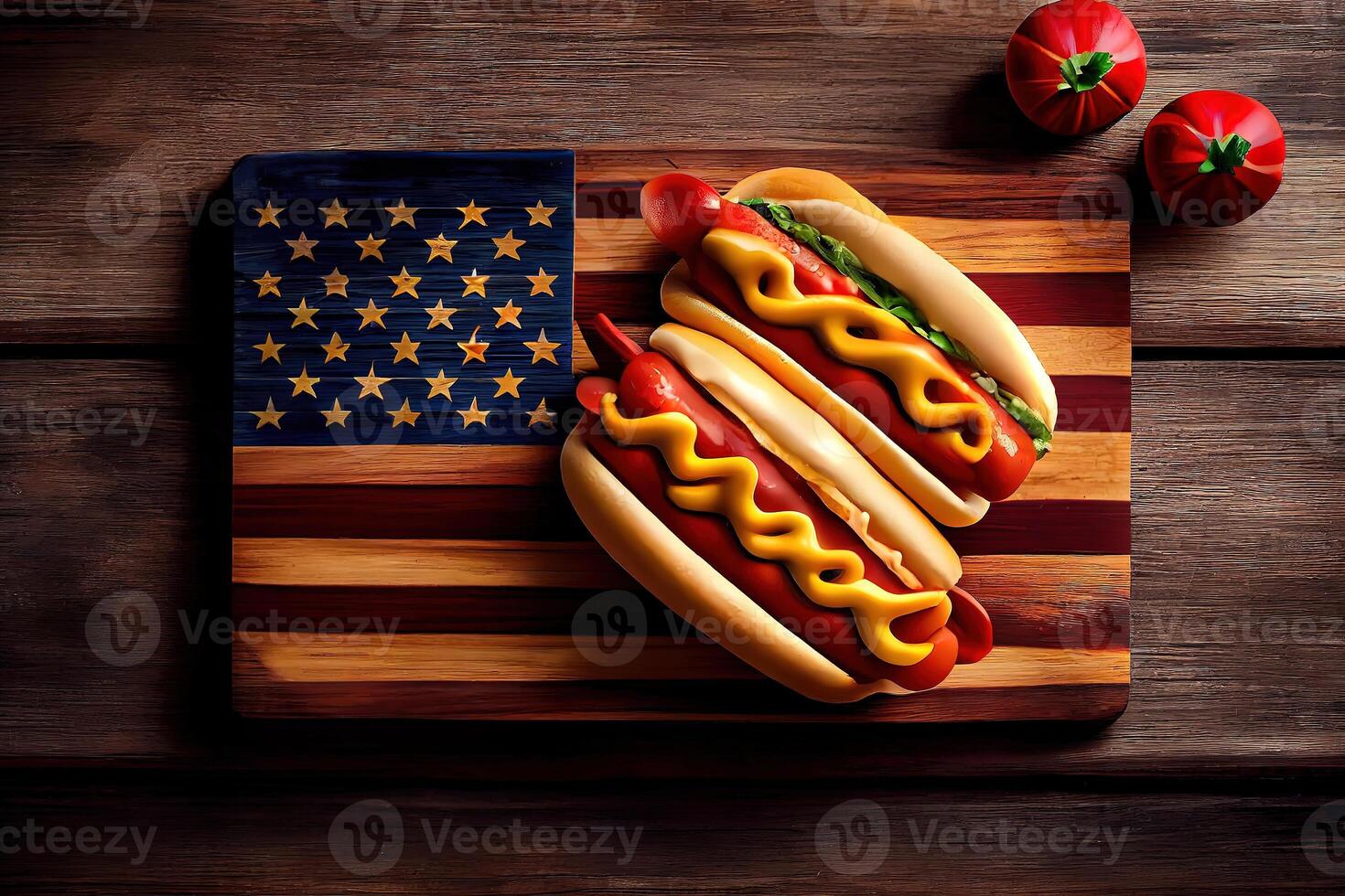 USA national holiday Labor Day, Memorial Day, Flag Day, 4th of July - hot dogs. photo