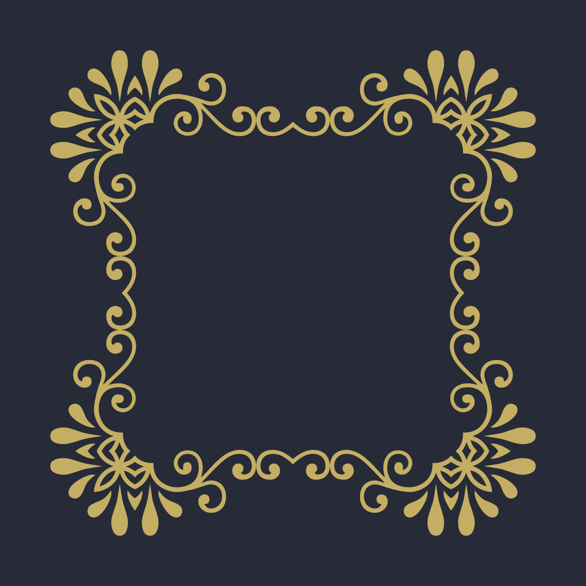 A gold frame on a black background 22817235 Vector Art at Vecteezy