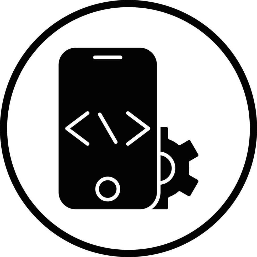 Mobile Coding Vector Icon Design