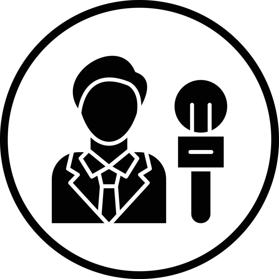 Male Journalist Vector Icon Design