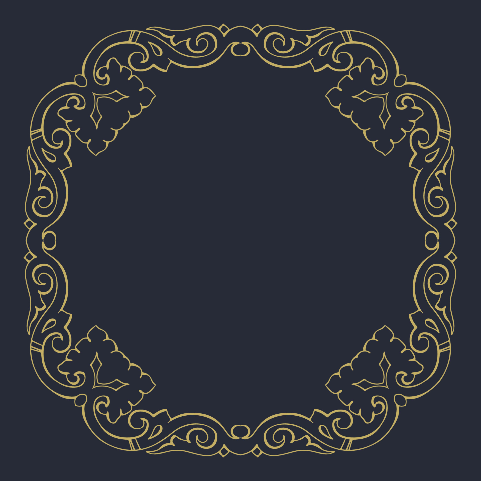 Gold frame on a black background 22817405 Vector Art at Vecteezy