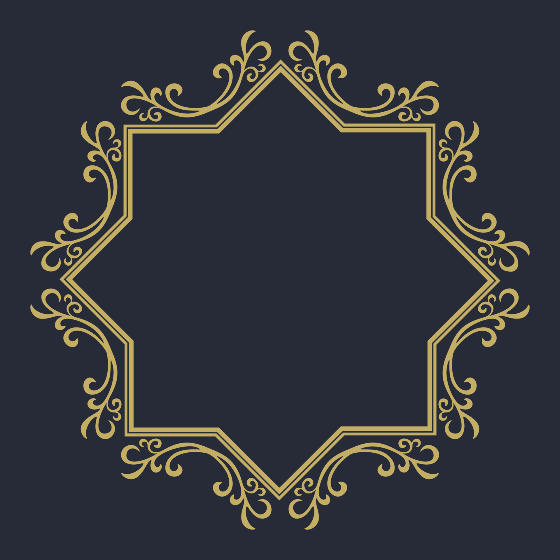 A gold frame with a border on a dark background. 22817409 Vector Art at ...