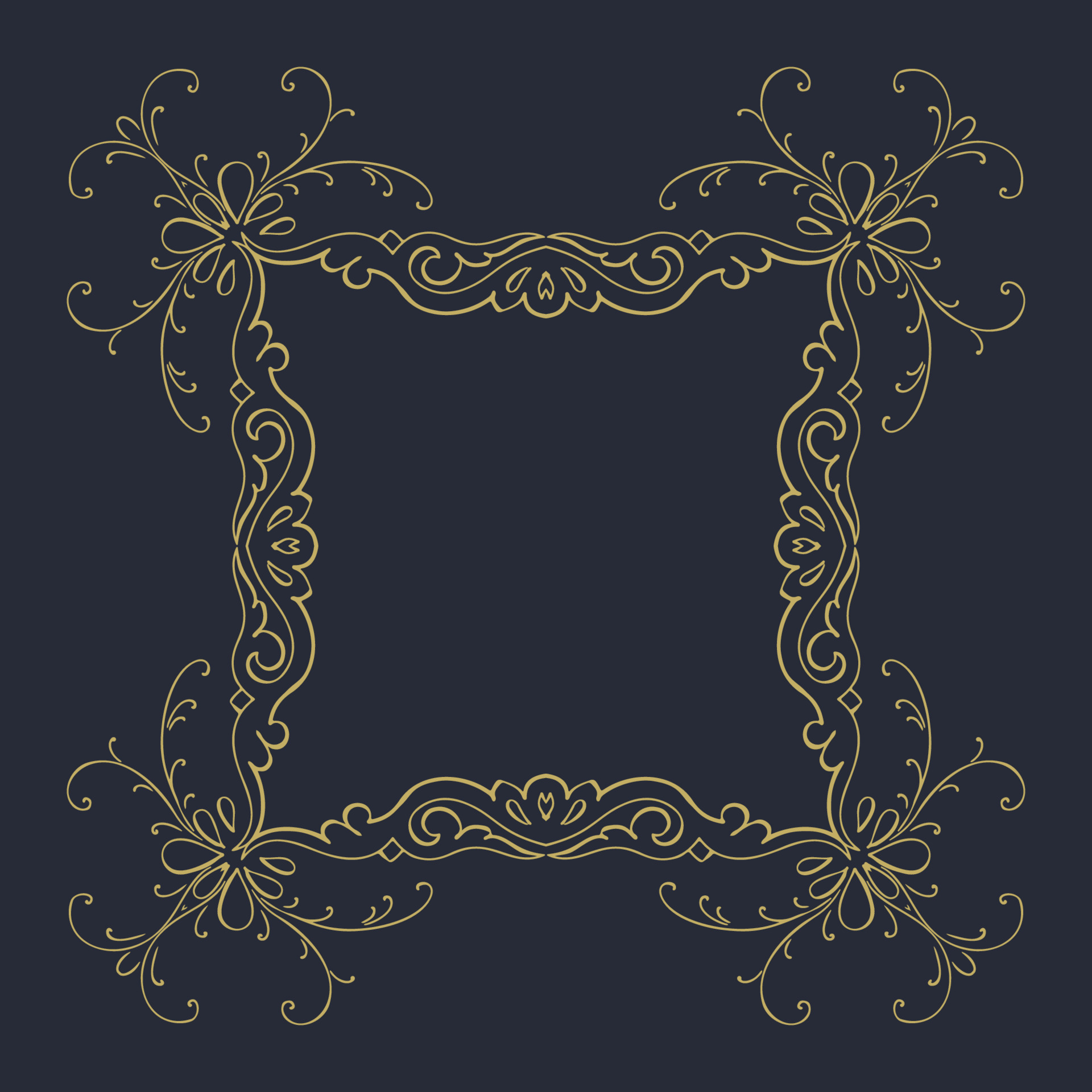 A gold frame on a black background 22817569 Vector Art at Vecteezy