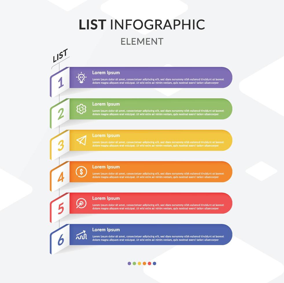Colorful Infographic List Bar vector