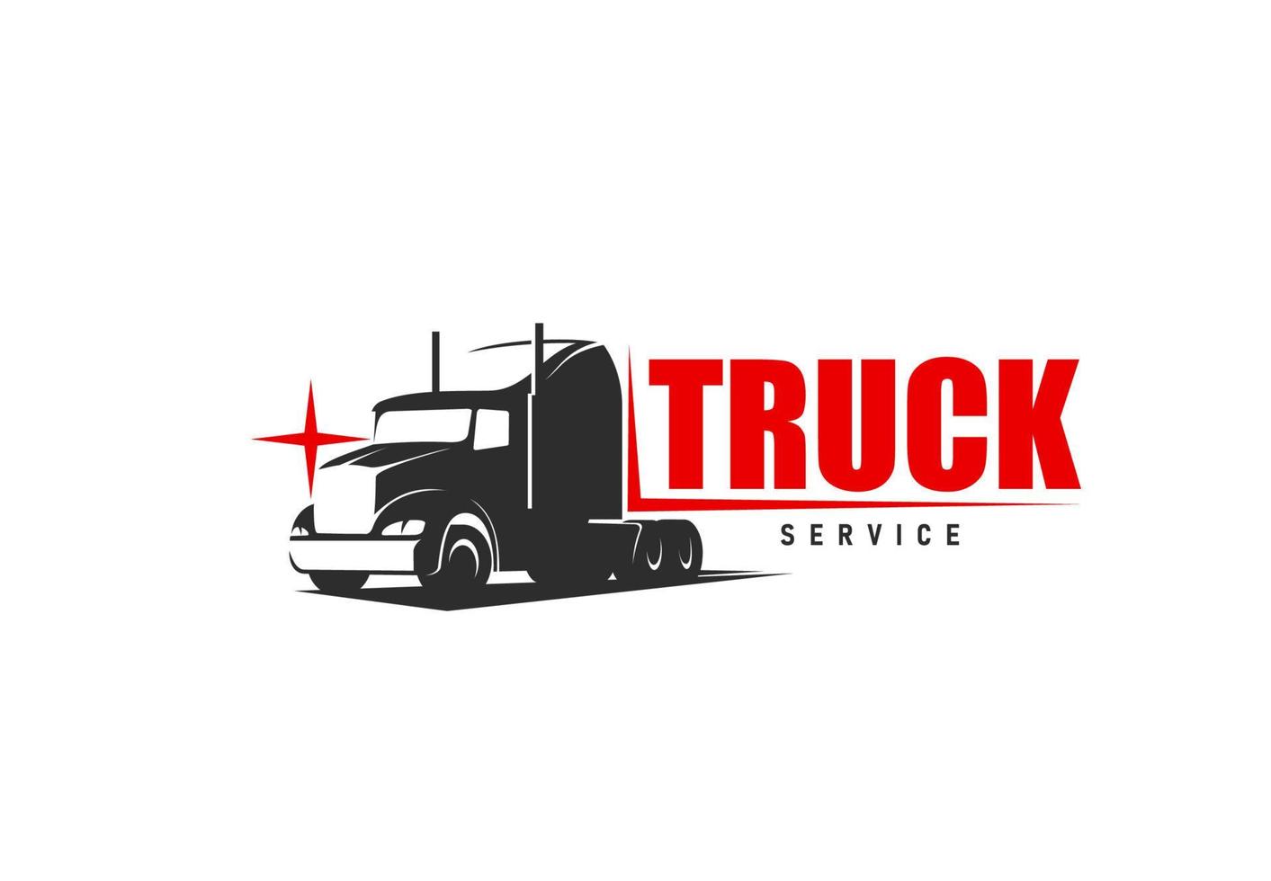 Truck repair service, cargo transportation icon vector