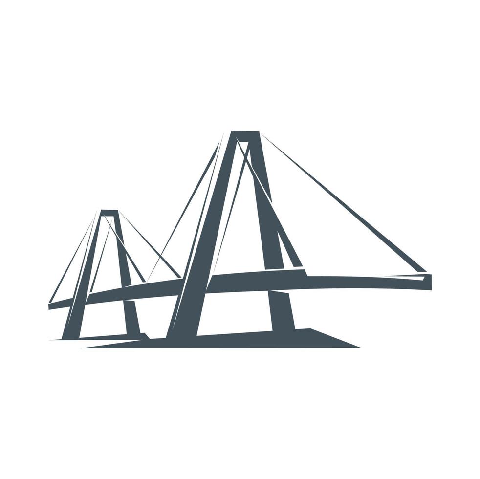 Bridge icon, construction building, trade business vector