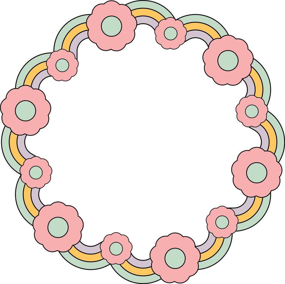 Flowery Frame Element vector