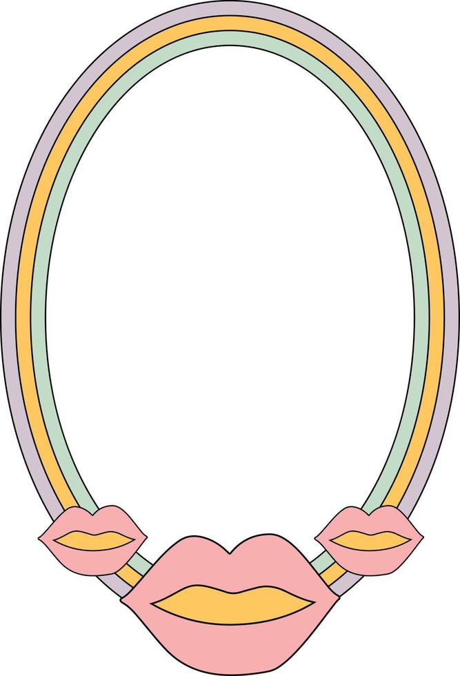 Lips on Oval Frame Element vector