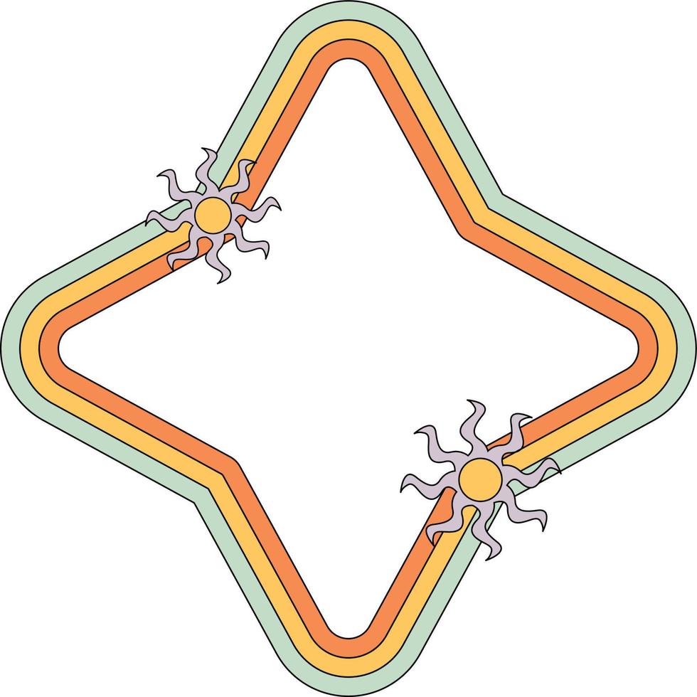 Diamond Star Frame Element vector