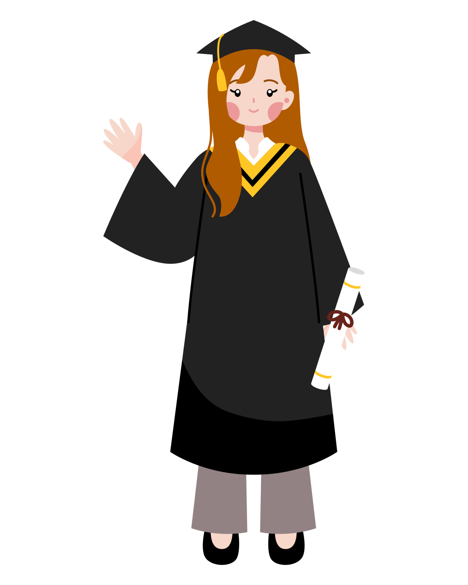 Free l’obtention du diplôme dessin animé personnage illustration