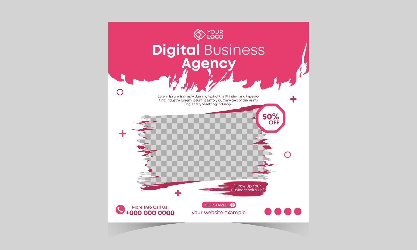 Digital marketing post Template. corporate business marketing post. Creative Idea Digital Marketing Agency Template. Social Media Square Posts and Digital marketing agency post banner. vector