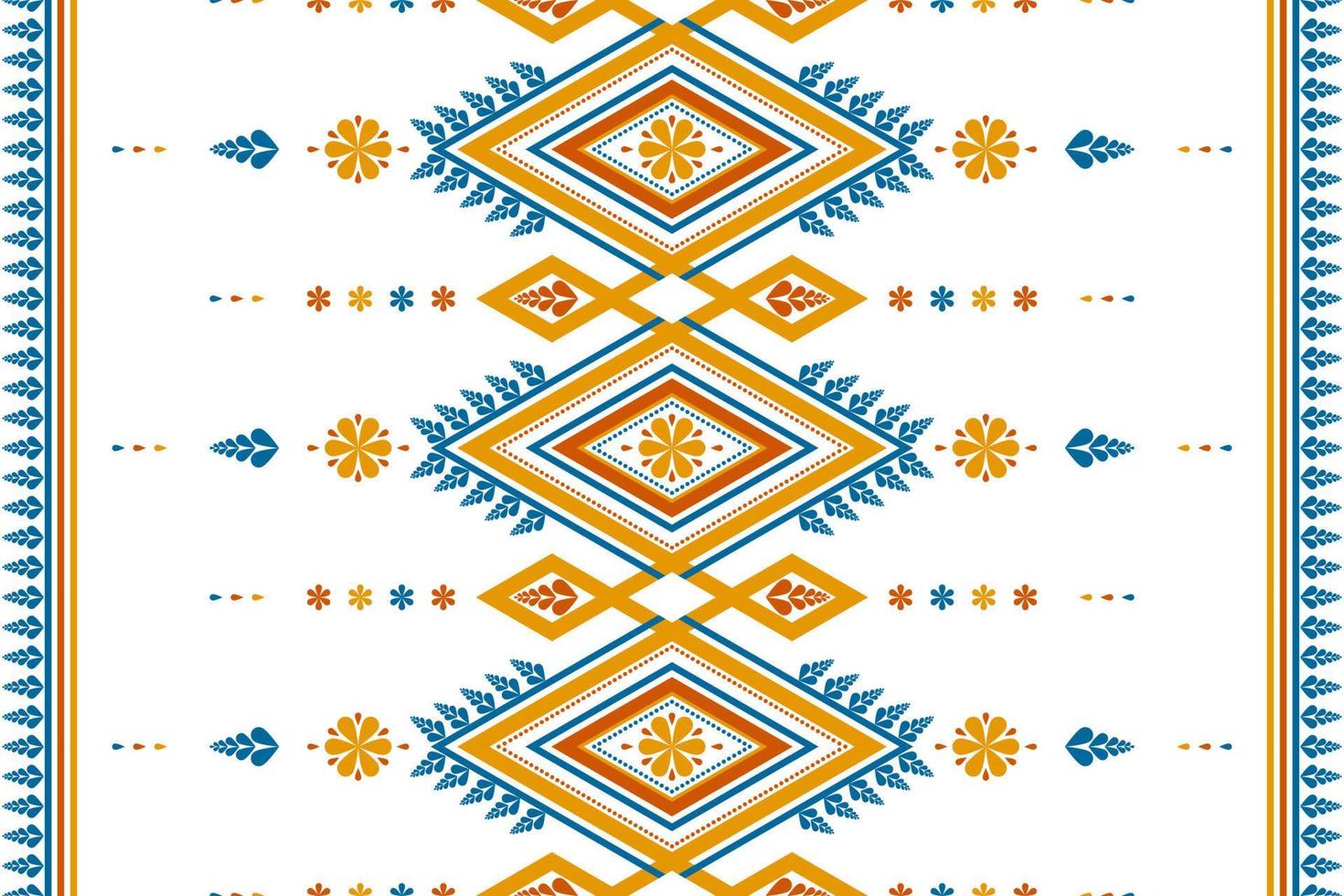 Carpet flower pattern art. Geometric ethnic seamless pattern in tribal. American, Mexican style. vector