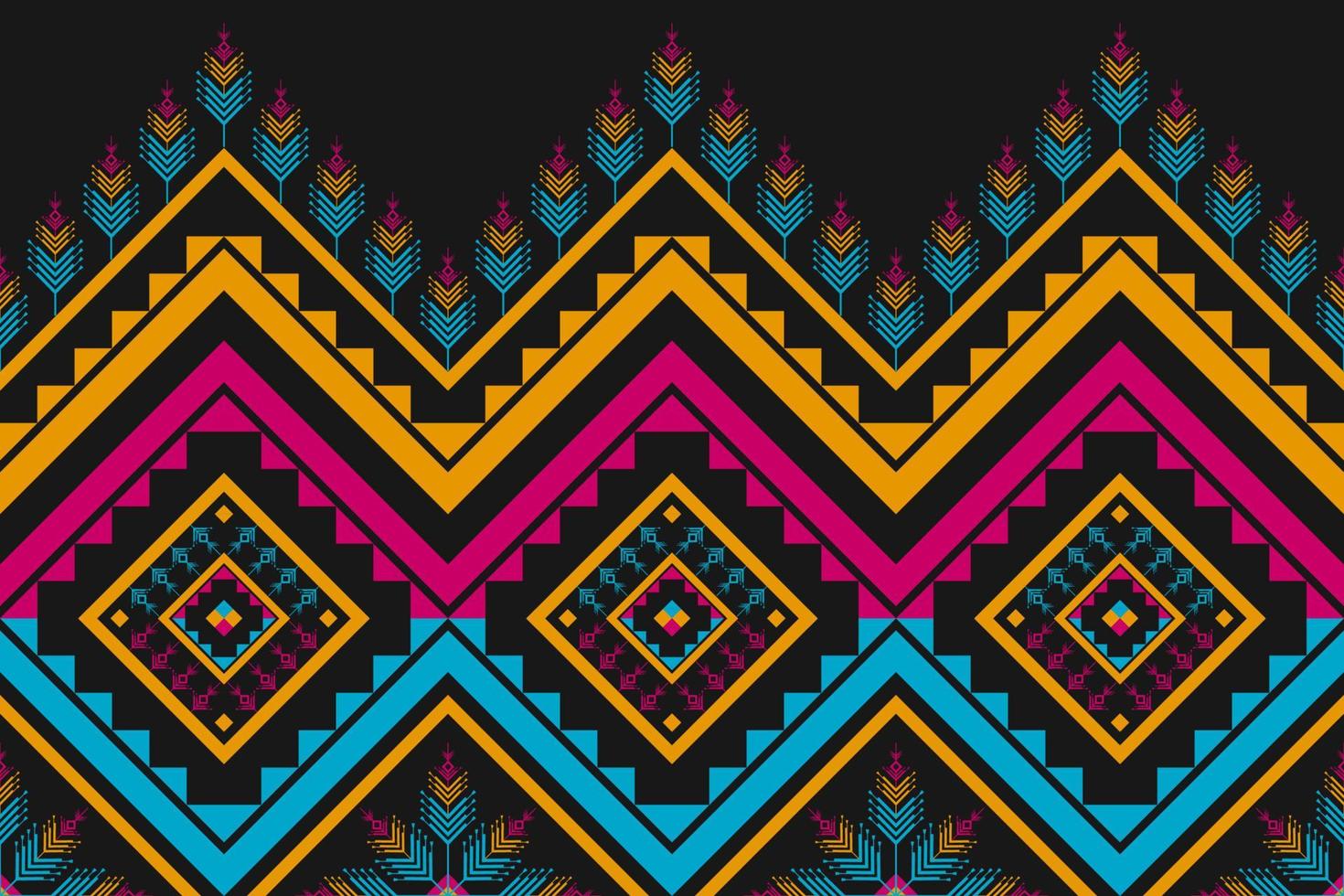 Abstract flower pattern art. Geometric ethnic seamless pattern in tribal. American, Mexican style. vector