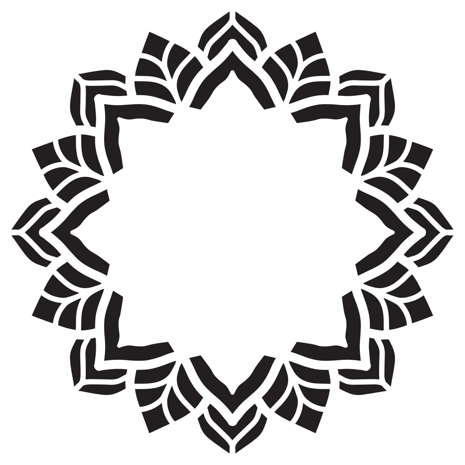 Abstract floral round frame stencil 22817692 Vector Art at Vecteezy