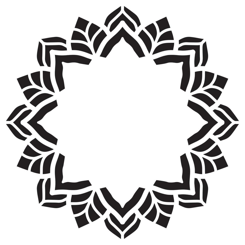 Abstract floral round frame stencil vector