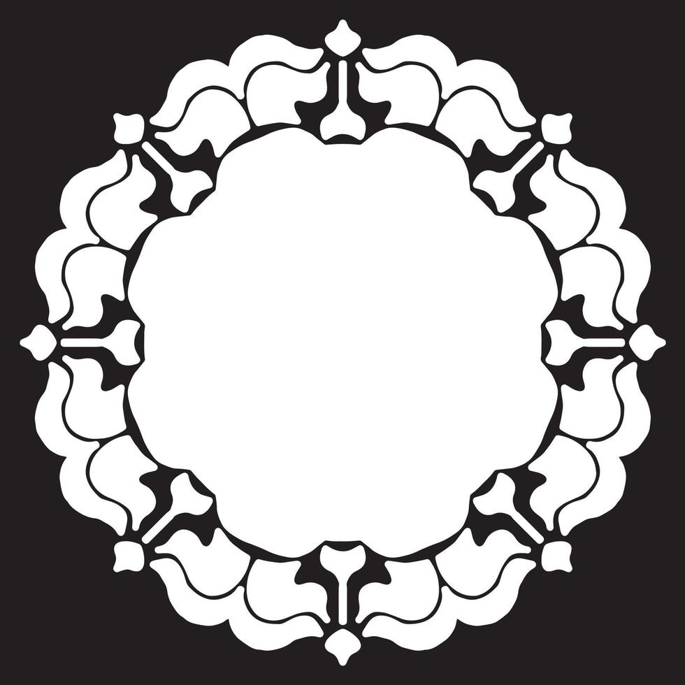 Abstract floral round frame stencil 22817693 Vector Art at Vecteezy