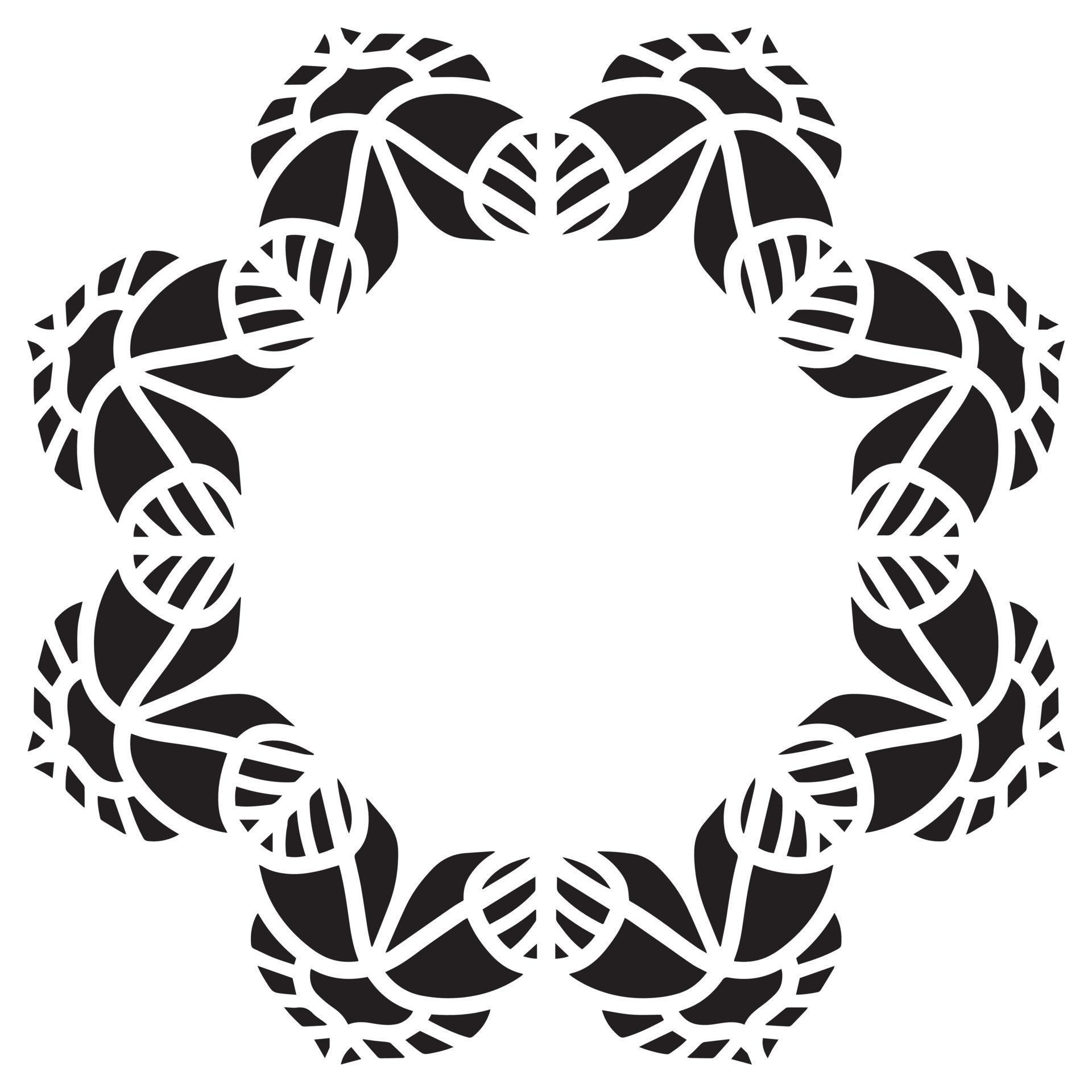 Abstract floral round frame stencil 22817694 Vector Art at Vecteezy