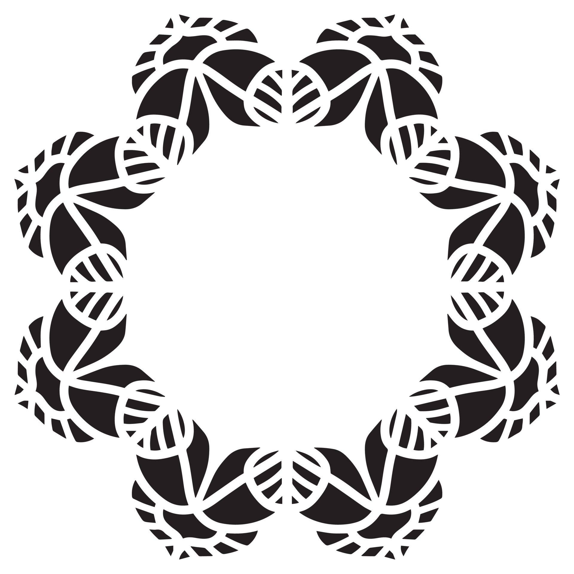 Abstract floral round frame stencil 22817694 Vector Art at Vecteezy