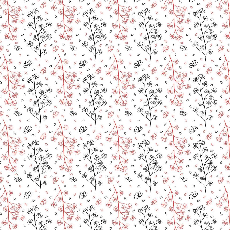 Elegant floral seamless pattern with tree branches. Vector organic background.
