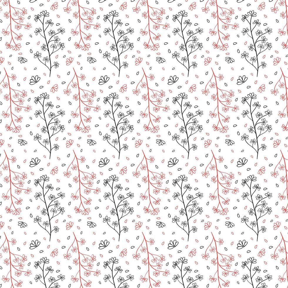 Elegant floral seamless pattern with tree branches. Vector organic background.