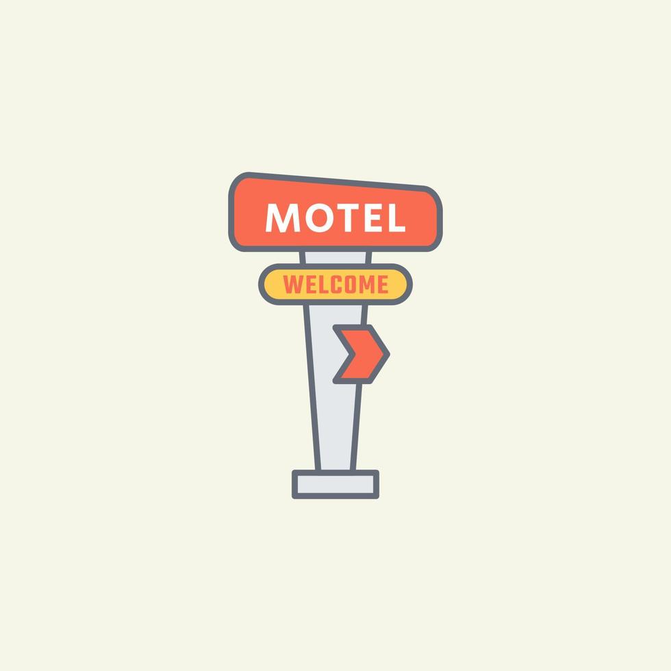 motel retro firmar vector ilustración