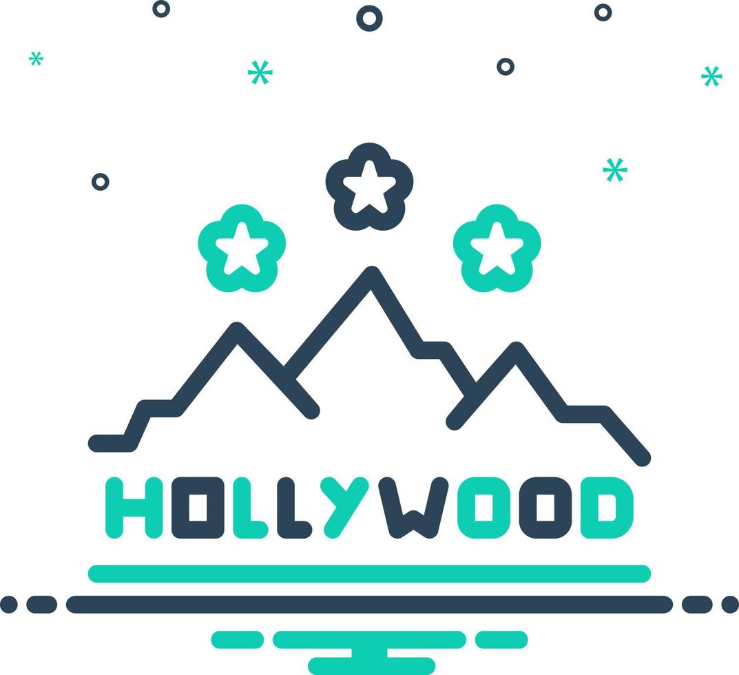 mix icon for hollywood vector