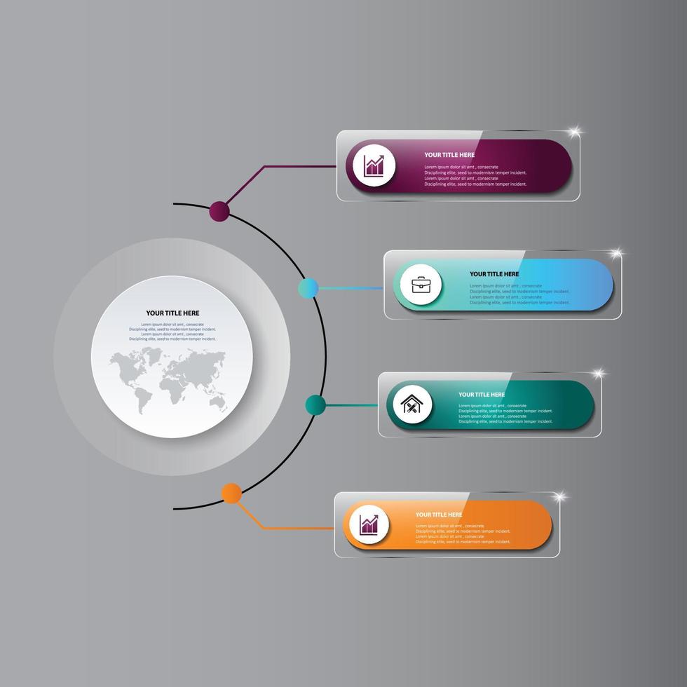 infographic template design with Vector Design