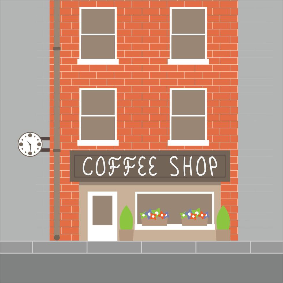 Coffee shop building vector