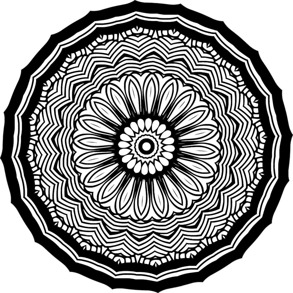 Circular pattern in form of mandala for Henna, Mehndi, tattoo, Decoration. Decorative ornament in ethnic oriental style. Coloring book page. Vintage decorative elements. vector
