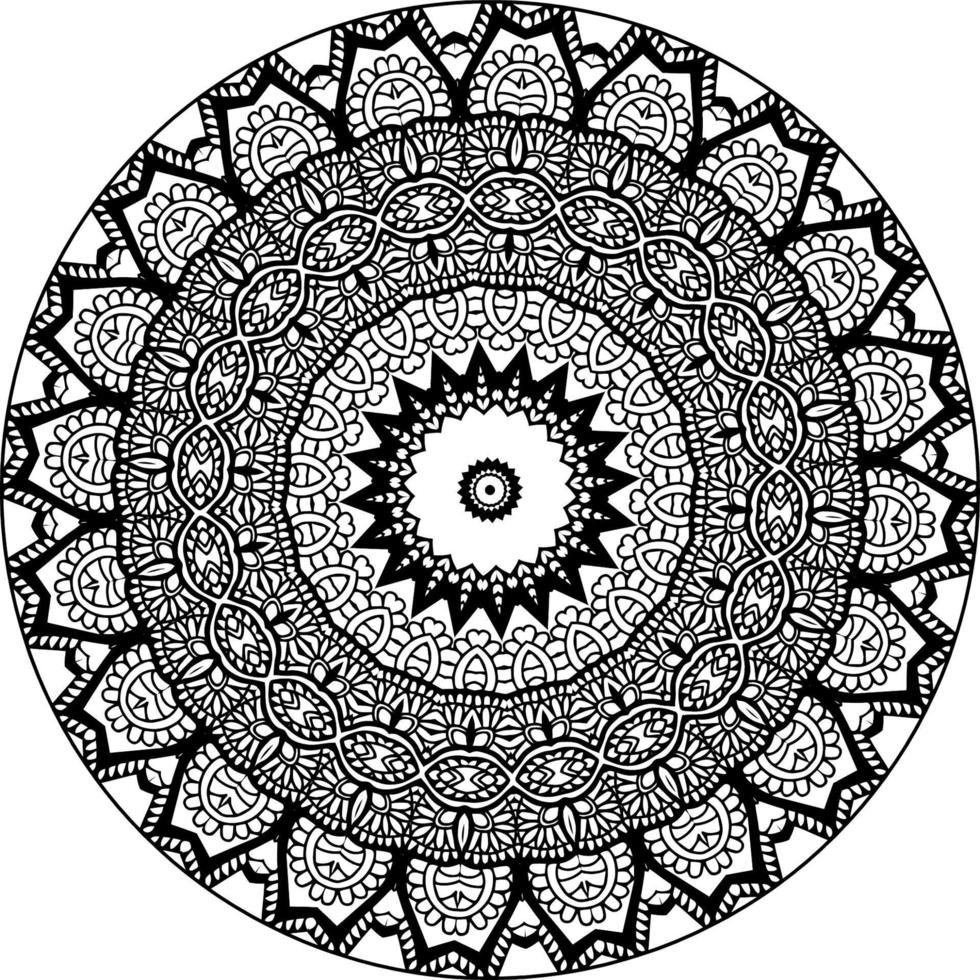 decorativo mandala con clásico floral elementos en blanco antecedentes. sin costura resumen modelo. adecuado para colorante libro, envase papel, embalaje. vector