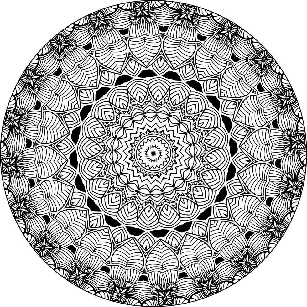 Easy mandala, simple mandalas flowers coloring page on white background. vector