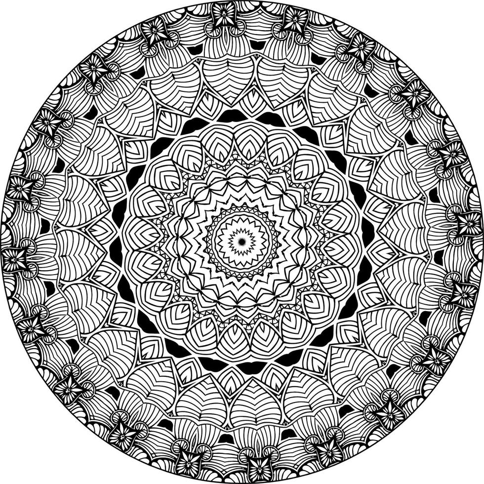 fácil mándala, sencillo mandalas flores colorante página en blanco antecedentes. vector