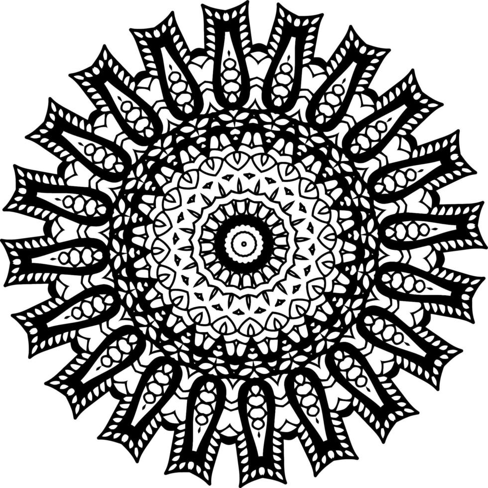 decorativo mandala con clásico floral elementos en blanco antecedentes. sin costura resumen modelo. adecuado para colorante libro, envase papel, embalaje. vector