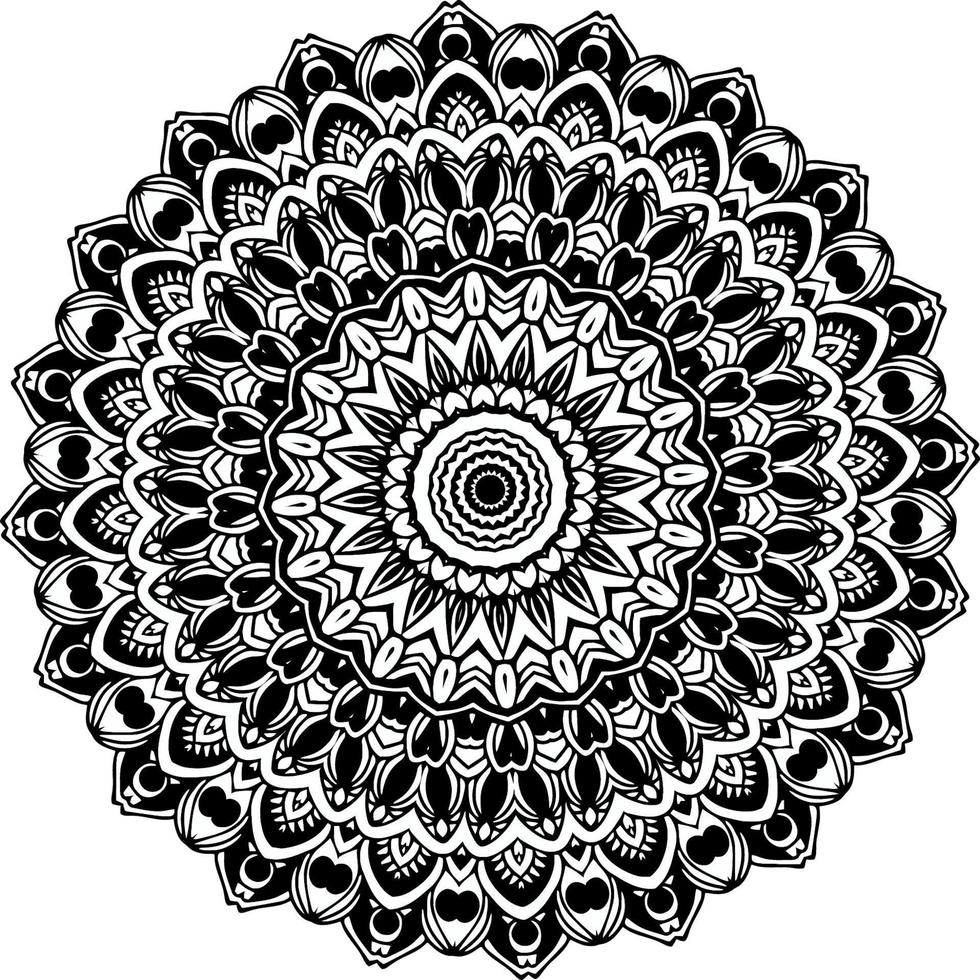 Decorative mandala with marine elements and waves on white isolated background. For coloring book pages. vector