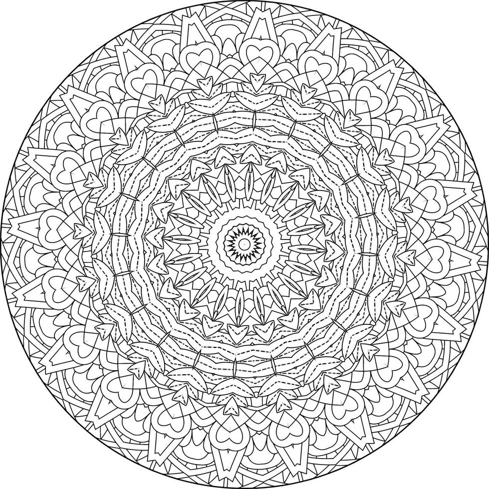 Easy mandala, simple mandalas flowers coloring page on white background. vector